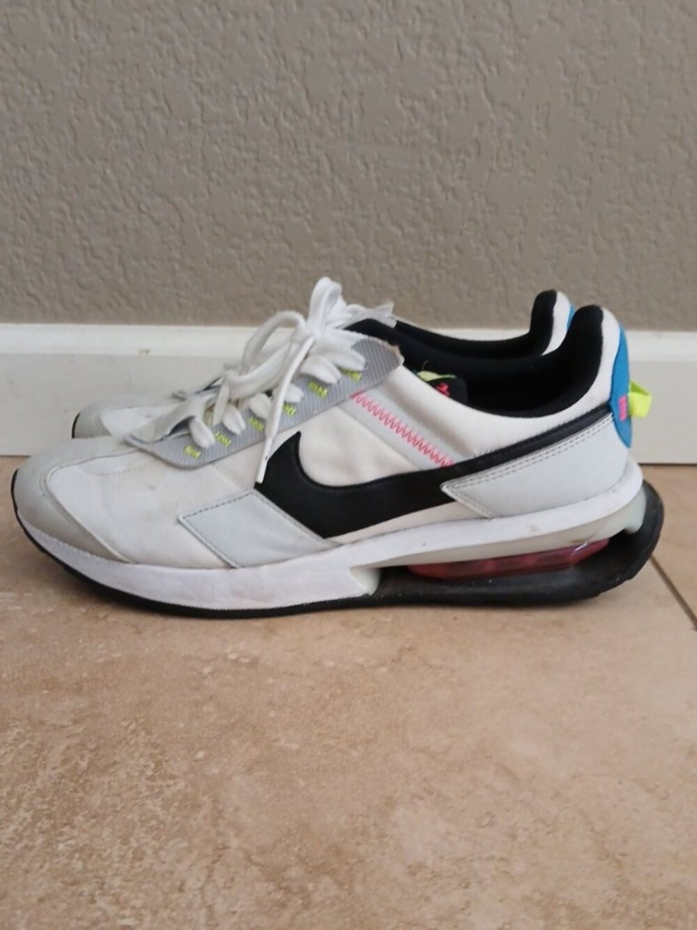 Nike Air Max Pre-Day — White/Black/Neon — Men's Size 9.5